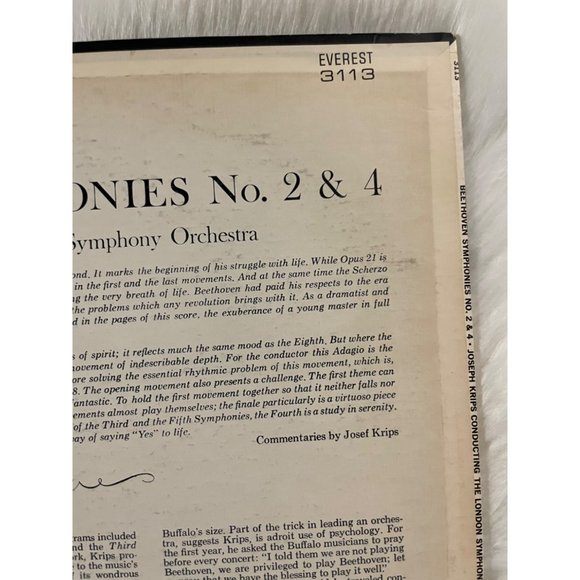 Classical Vinyl Beethoven Symphonies No. 2 and 4 Josef Krips Conducting London S - Picture 4 of 11